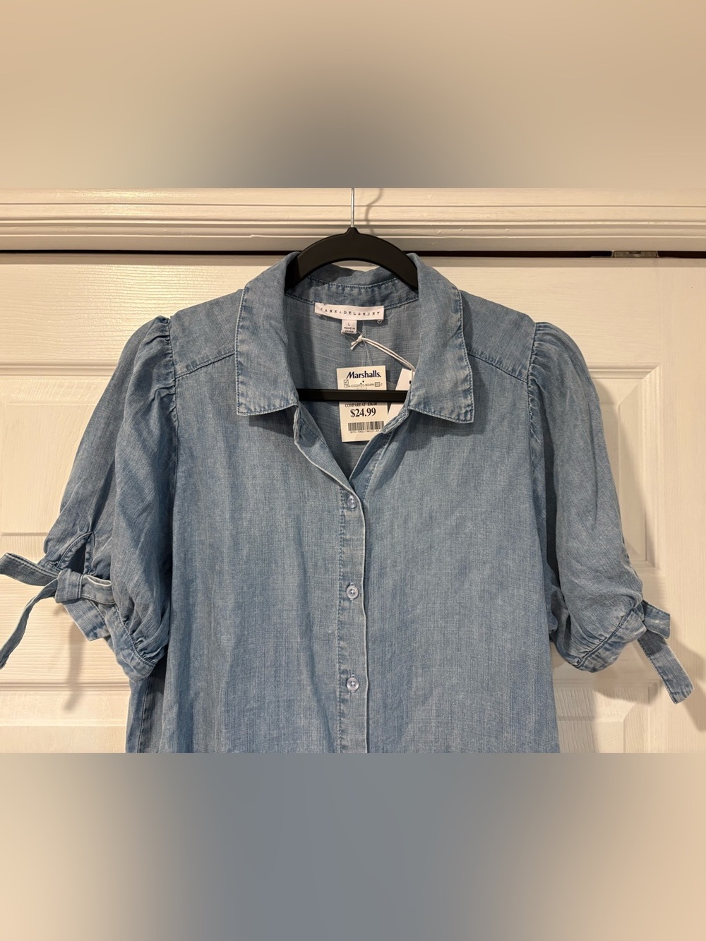 Jane and Delancey Light Denim Button-Front Midi Shirt Dress - Picture 2 of 9